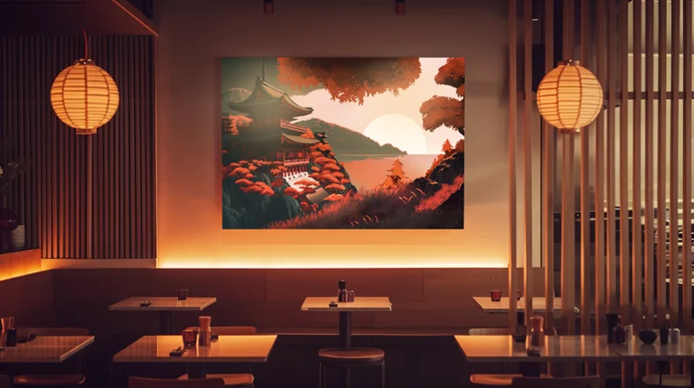 deuxième fichier de présentation de l'article sur la décoration de restaurant, ambiance japonaise cozy